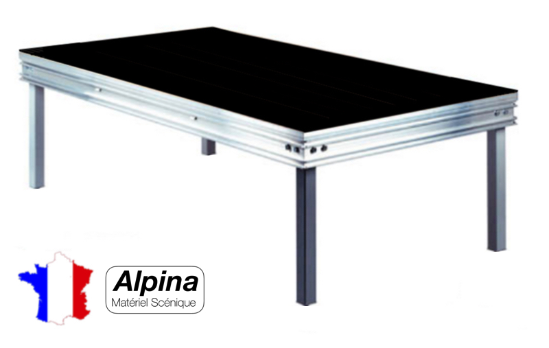 ALPINA Pieds Réglables Télescopiques de 2m x 1m Peinture Noire PROMO